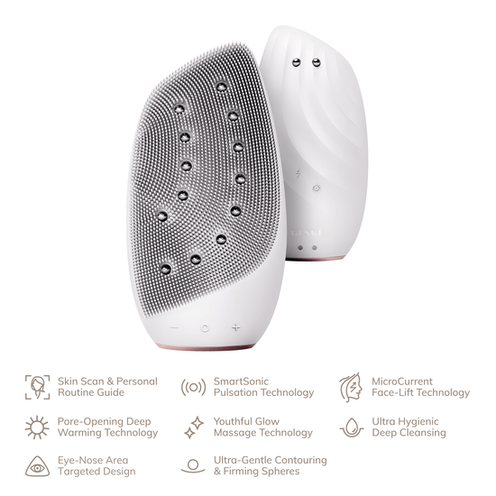 GESKE Sonic Thermo Facial Brush & Face-Lifter 8 in 1 Grey