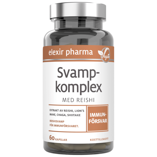 Elexir Pharma Svampkomplex med Reishi 60 kapslar