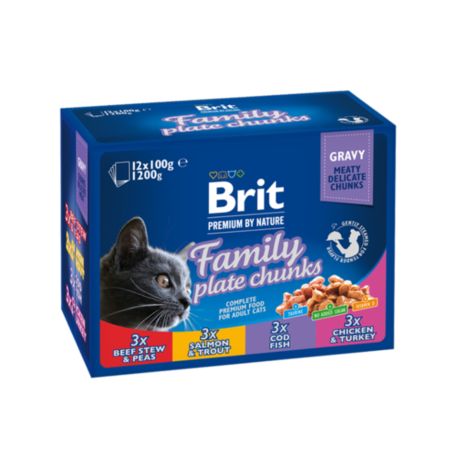 Alternativ bild 1 för Brit Premium Bitar i sås med fisk & kött multipack