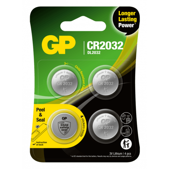 GP Batteries knappcell Litium CR2032 4-pack