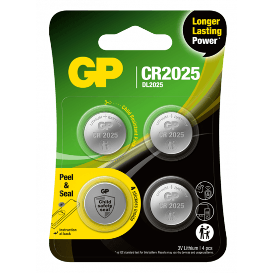 GP Batteries knappcell Litium CR2025 4-pack