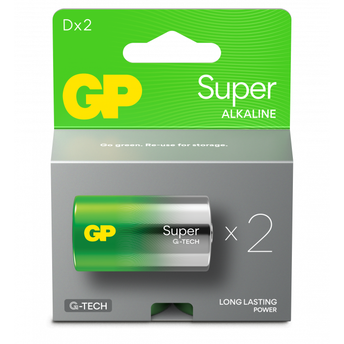 GP Batteries Super Alkaline D-batteri LR20 2-pack