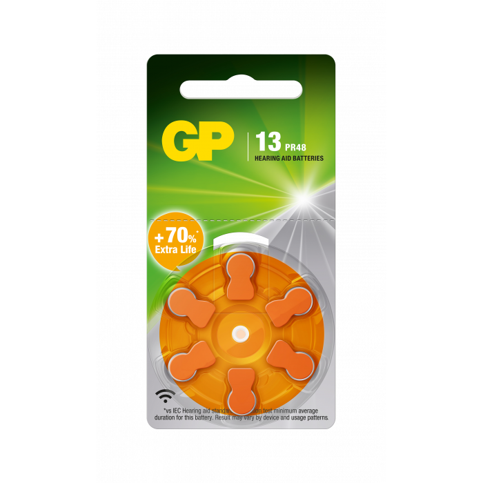 GP Hörapparatsbatteri ZA 13 PR48-D6 6-pack