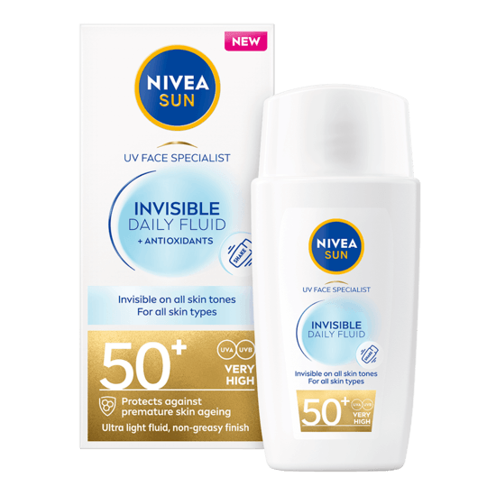 NIVEA SUN Solkräm ansikte UV Face Invisible Daily Fluid SPF50+ 40 ml