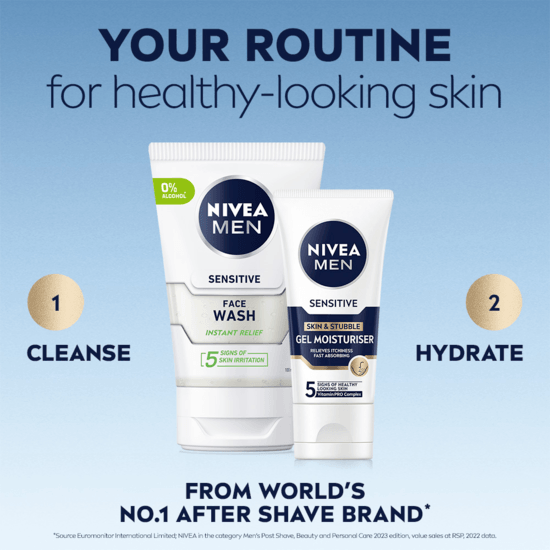 NIVEA MEN Ansiktskräm Sensitive Skin & Stubble Gel Moisturiser 50 ml