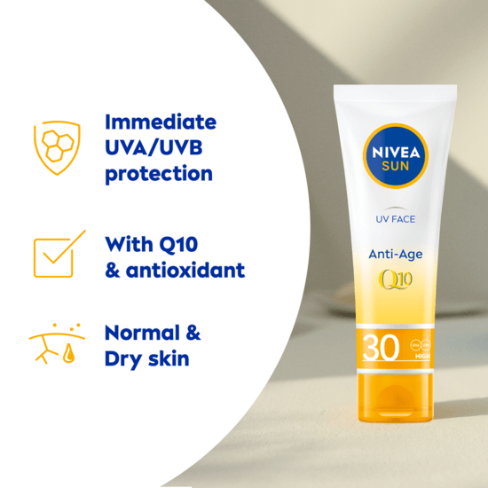 Solskydd ansikte UV Face Anti Age Q10 Cream SPF30 50 ml NIVEA SUN
