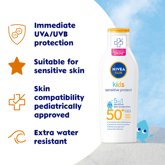 Solkräm barn Kids Sensitive Protect & Play Sun Lotion SPF50+ 200 ml NIVEA SUN