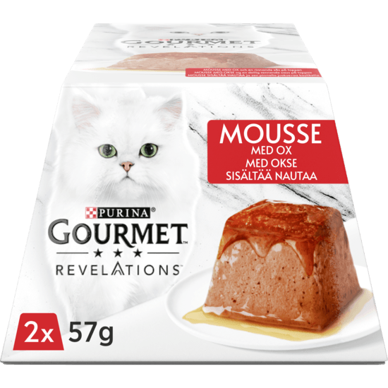 Purina Gourmet Revelations Mousse Pyramid med Oxkött 2 x 57 g