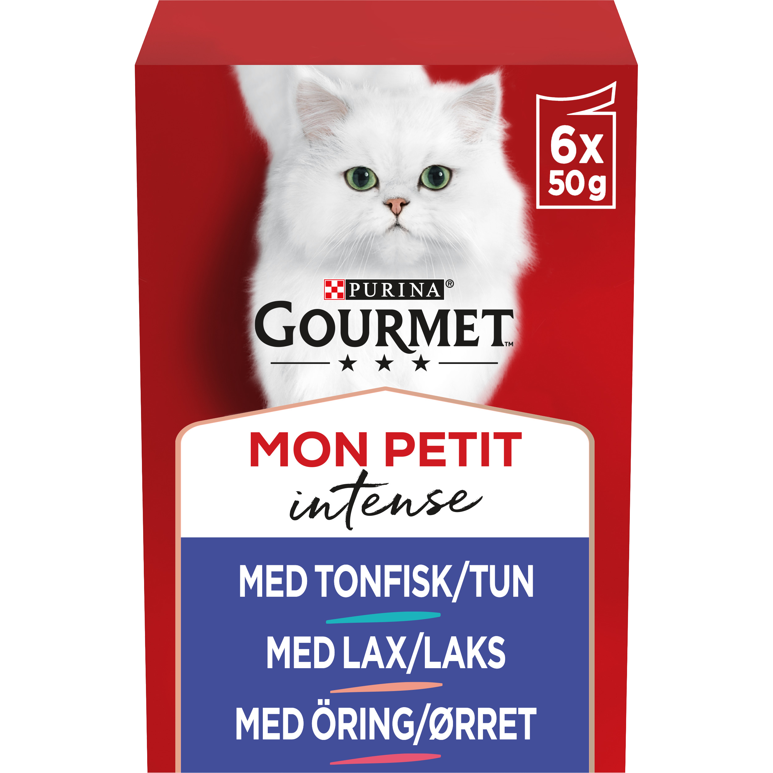 Purina Gourmet Mon Petit Intense Tonfisk/Lax/Öring 6 x 50 g