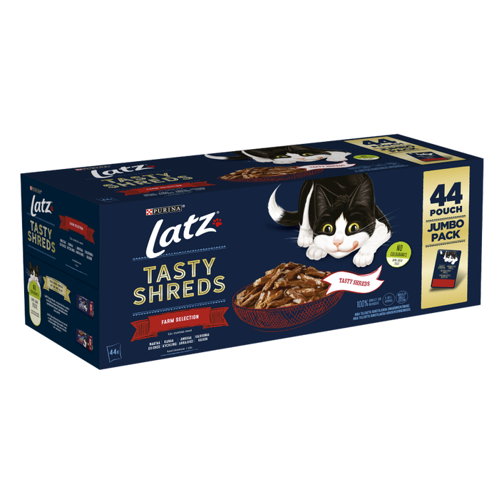 Purina Latz Tasty Shreds Farm Selection 44 x 80 g