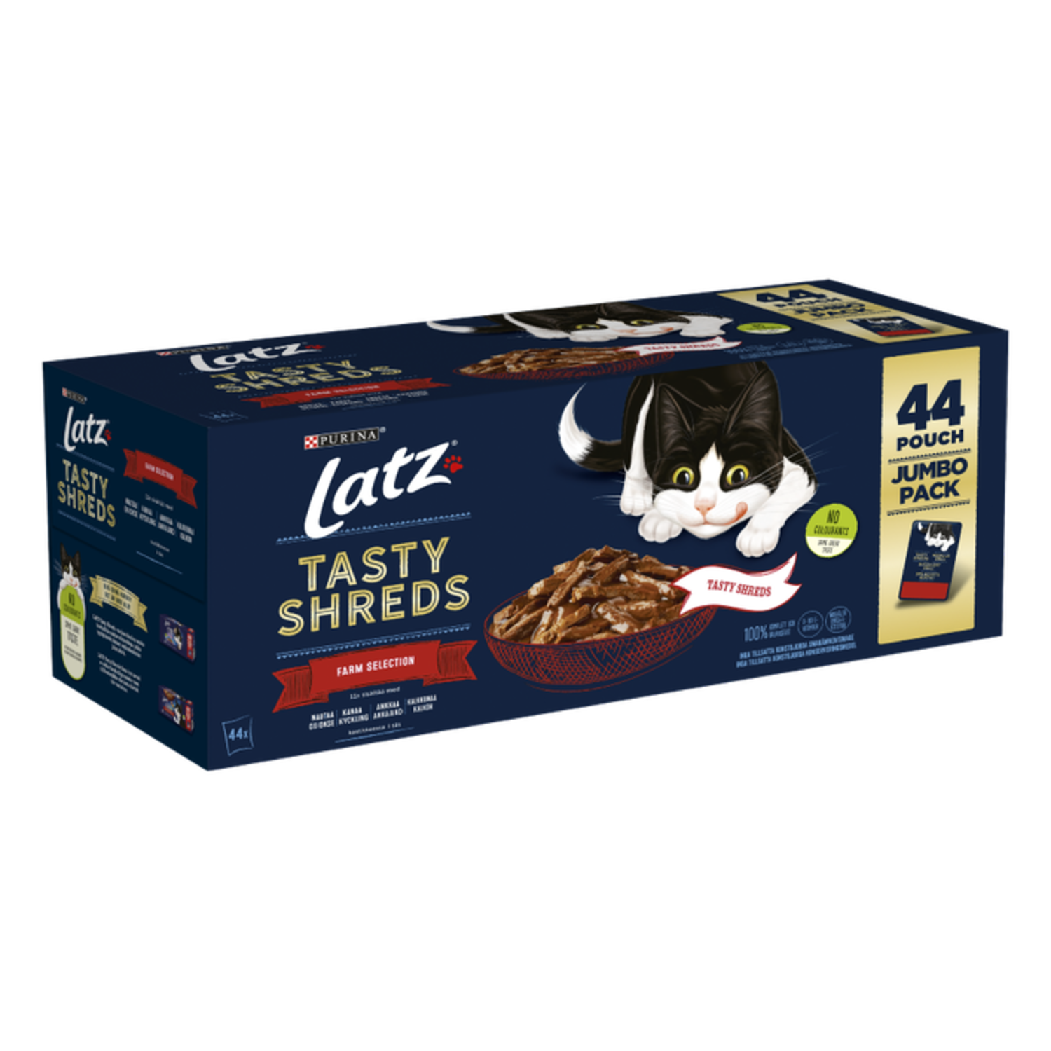 Alternativ bild 1 för Purina Latz Tasty Shreds Farm Selection 44 x 80 g