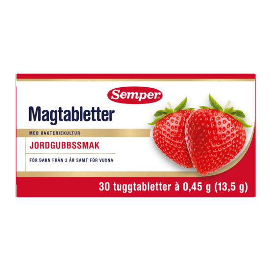 Semper Magtabletter Jordgubb 30 tabletter
