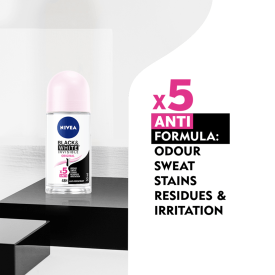 NIVEA Antiperspirant Deo Black & White Invisible Original Roll On 50 ml