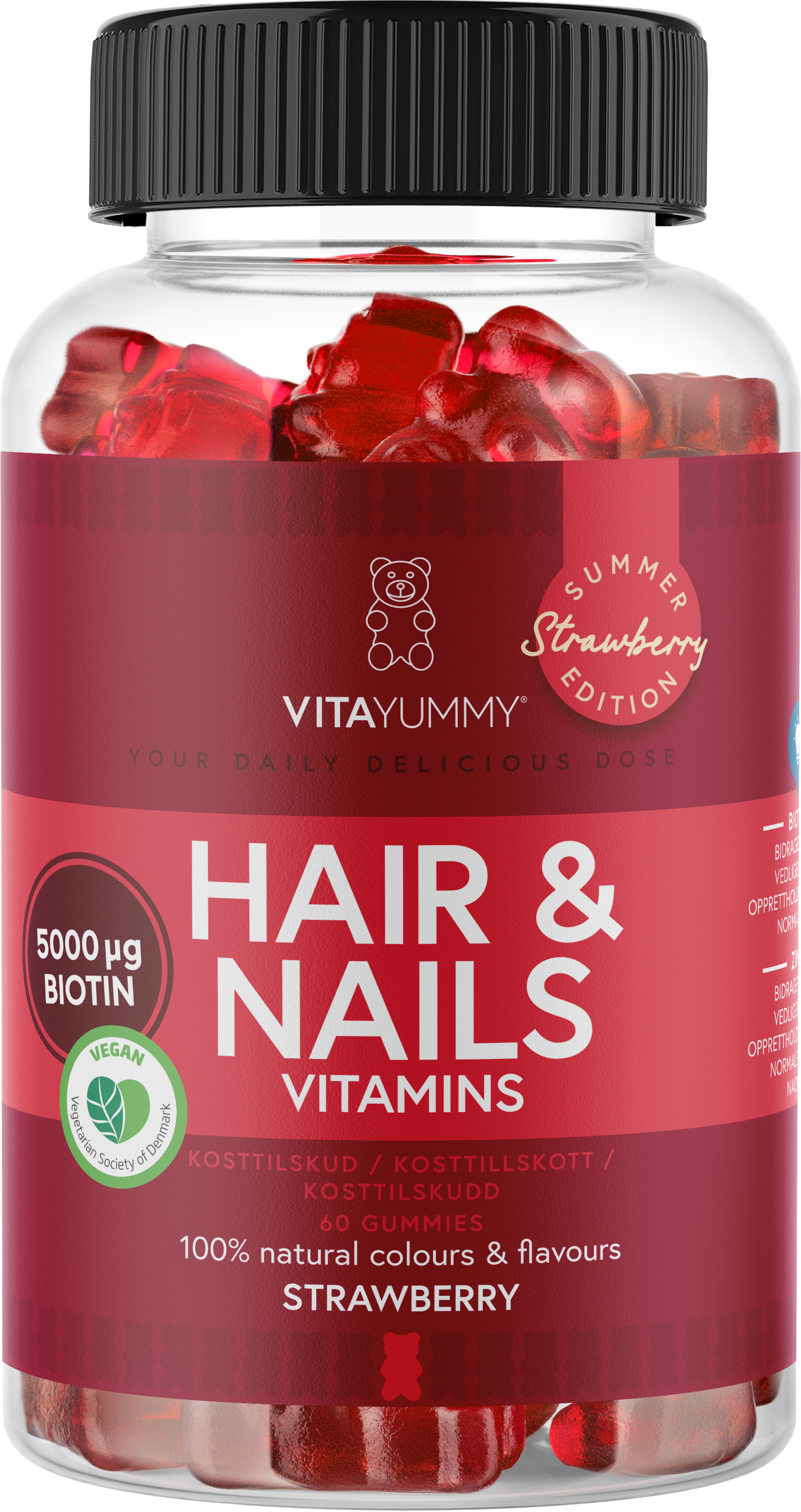 VitaYummy Hair & Nails Strawberry Summer Edition 60 gummies