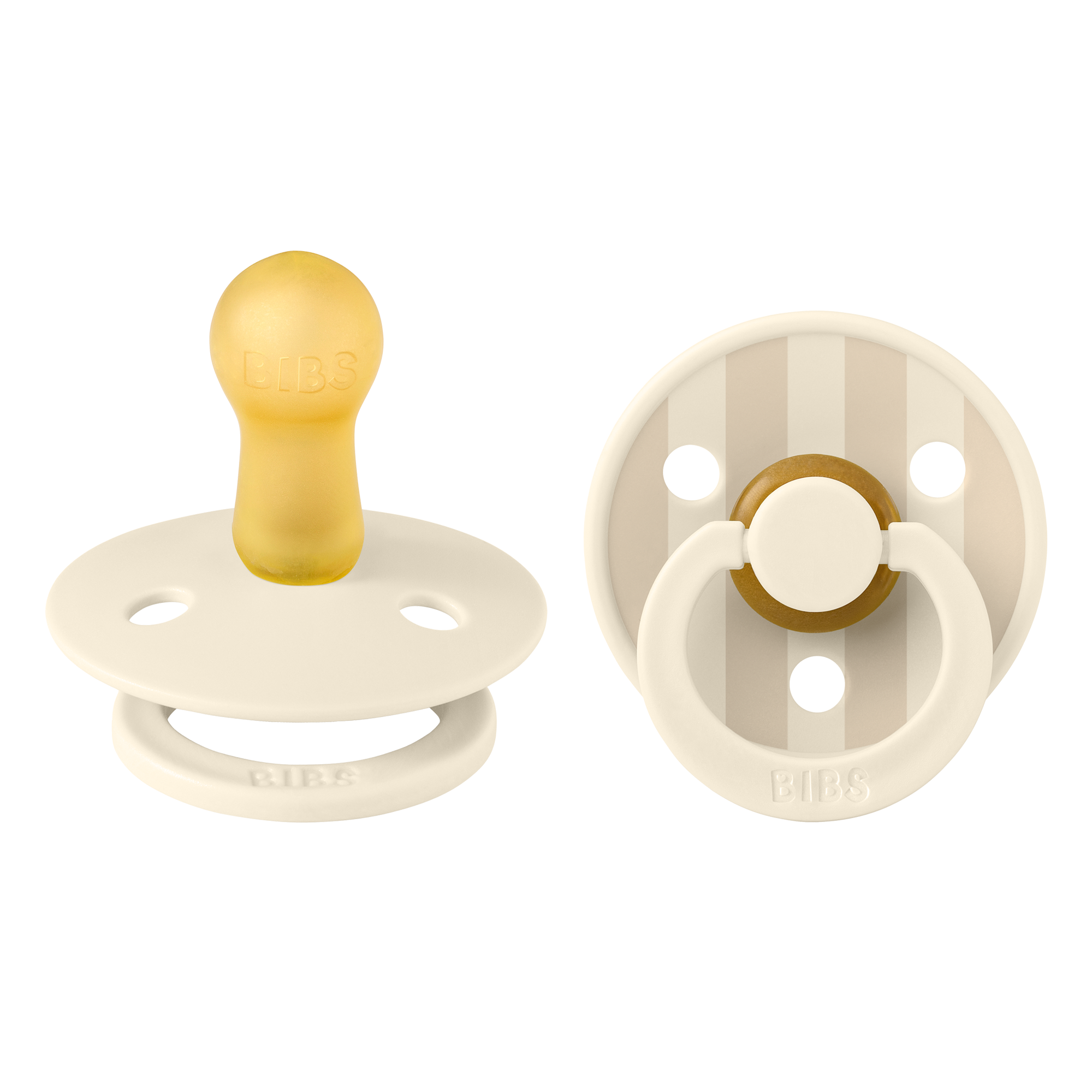 BIBS Studio Colour Latex Size 2 Pin Ivory/Vanilla Mix 2-pack