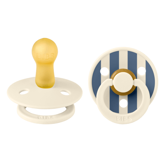 BIBS Studio Colour Latex Size 2 Pin Ivory/Steel Blue Mix 2-pack