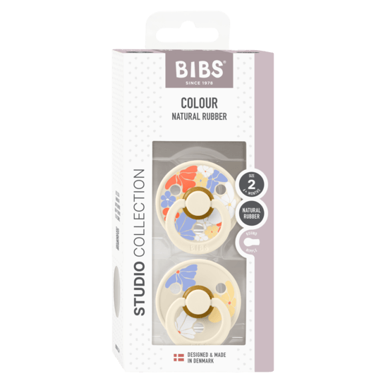 BIBS Studio Colour Latex Size 2 Morning Bloom Ivory Mix 2-pack