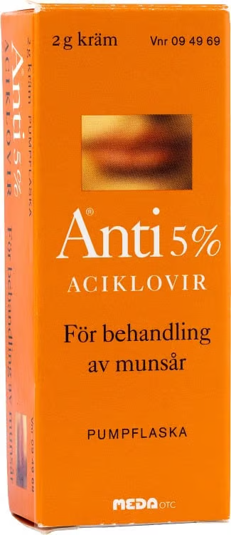 Anti Kräm för Munsår 5 % Pumpflaska 2 g