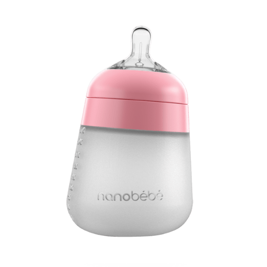 Nanobébé Flexy Silikonflaska Anti-kolik Rosa 270 ml