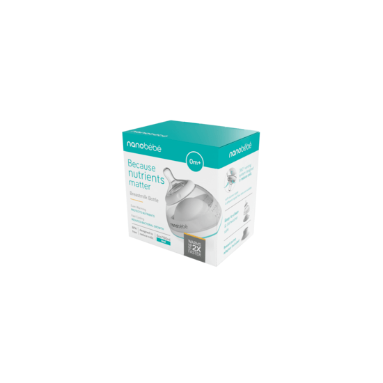 Nanobébé Bröstmjölksflaska Anti-kolik Grå 150 ml