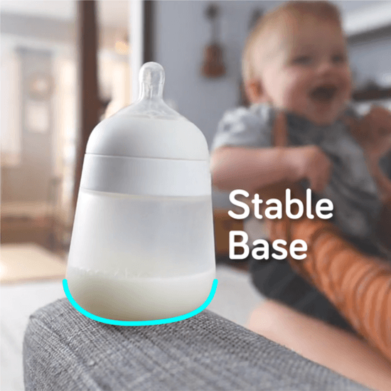 Nanobébé Flexy Silikonflaska Anti-kolik Grå 150 ml 2-pack