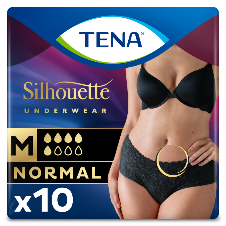 TENA Silhouette Normal Noir Absorberande engångsunderkläder M 10 st