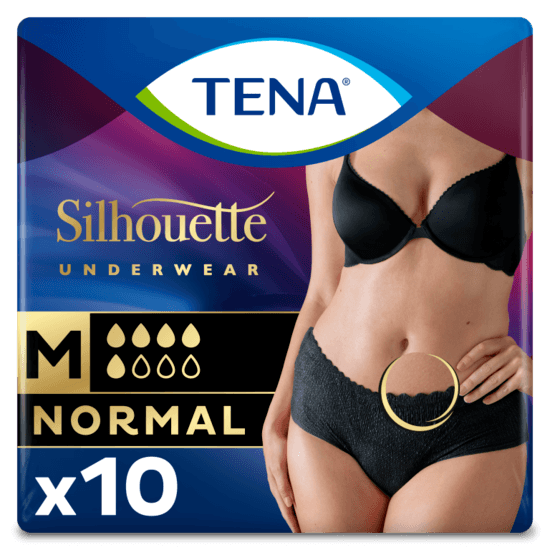 TENA Silhouette Normal Noir Absorberande engångsunderkläder M 10 st