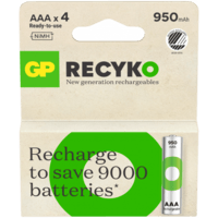 GP Batteries ReCyko AAA-batteri 950mAh 4-pack