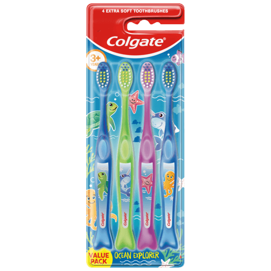 Colgate Tandborste Kids Ocean Explorer 3+ 4-pack
