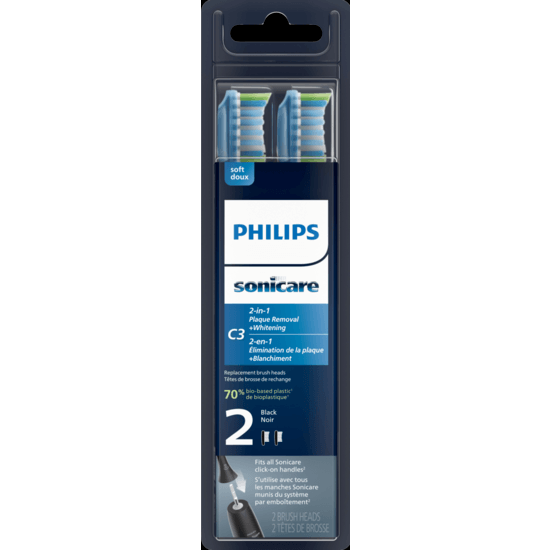Philips Sonicare Tandborsthuvuden Refill 2-pack Svart Premium Plaque Defense