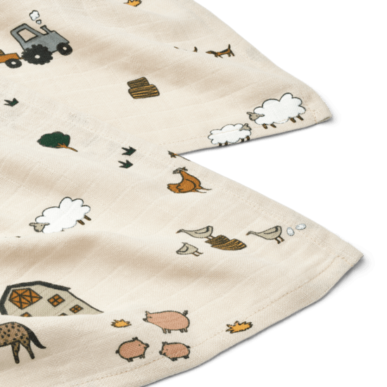 LIEWOOD Lewis Muslinfilt Tiny Farmer 2-pack