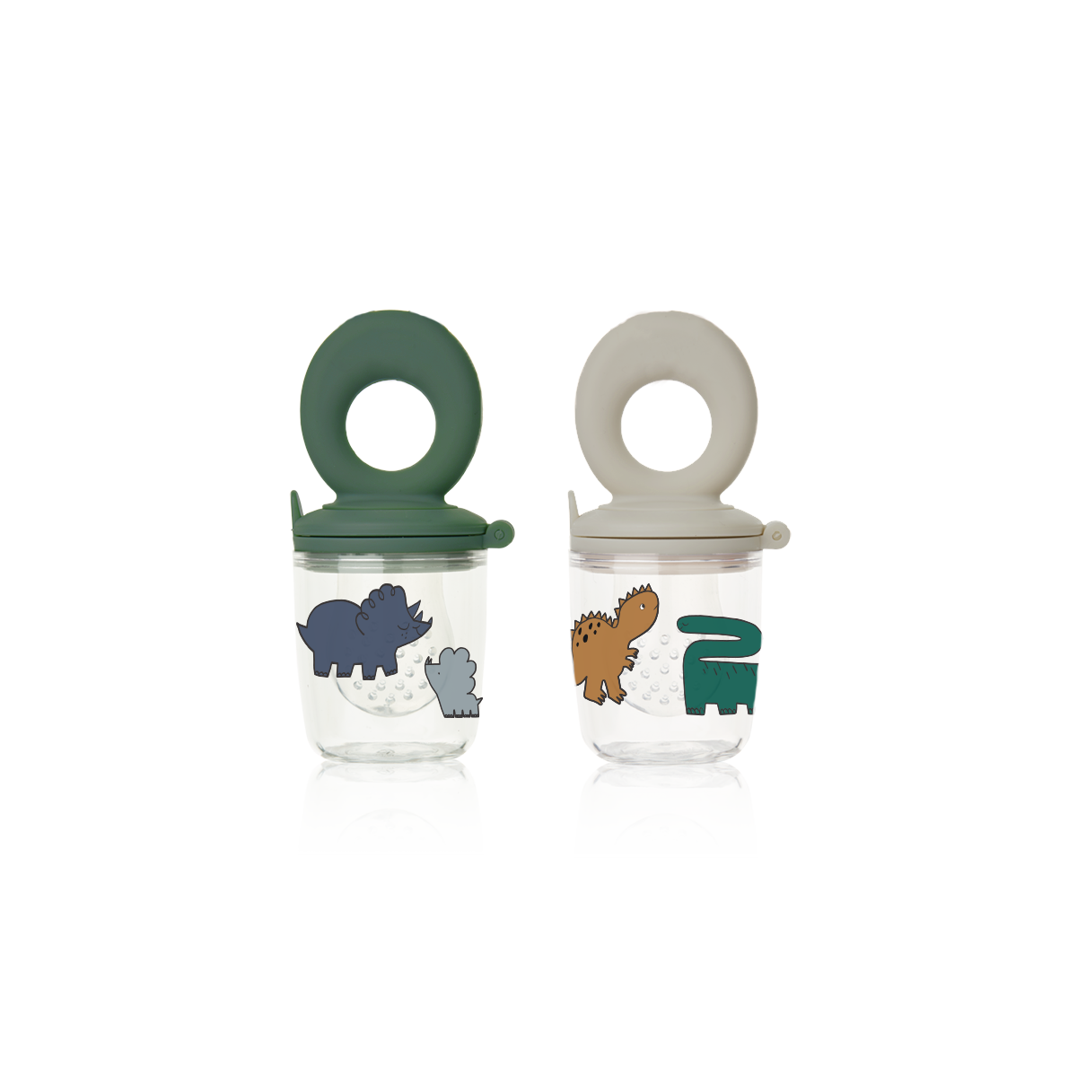 LIEWOOD Miranda Printed Food Feeder Dinosaurs/Mist 2-pack