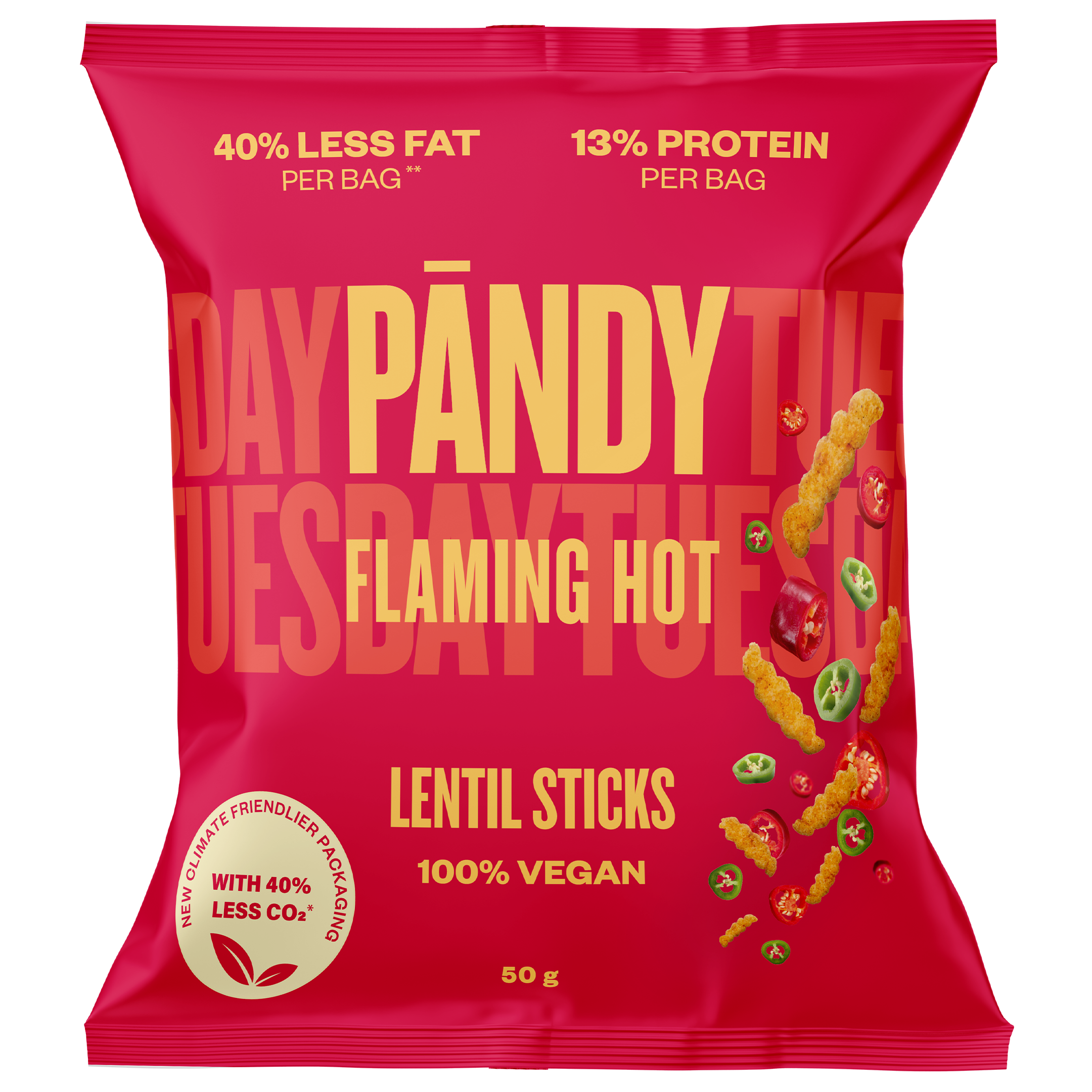 Pändy Lentil Chips Flaming Hot 50 g