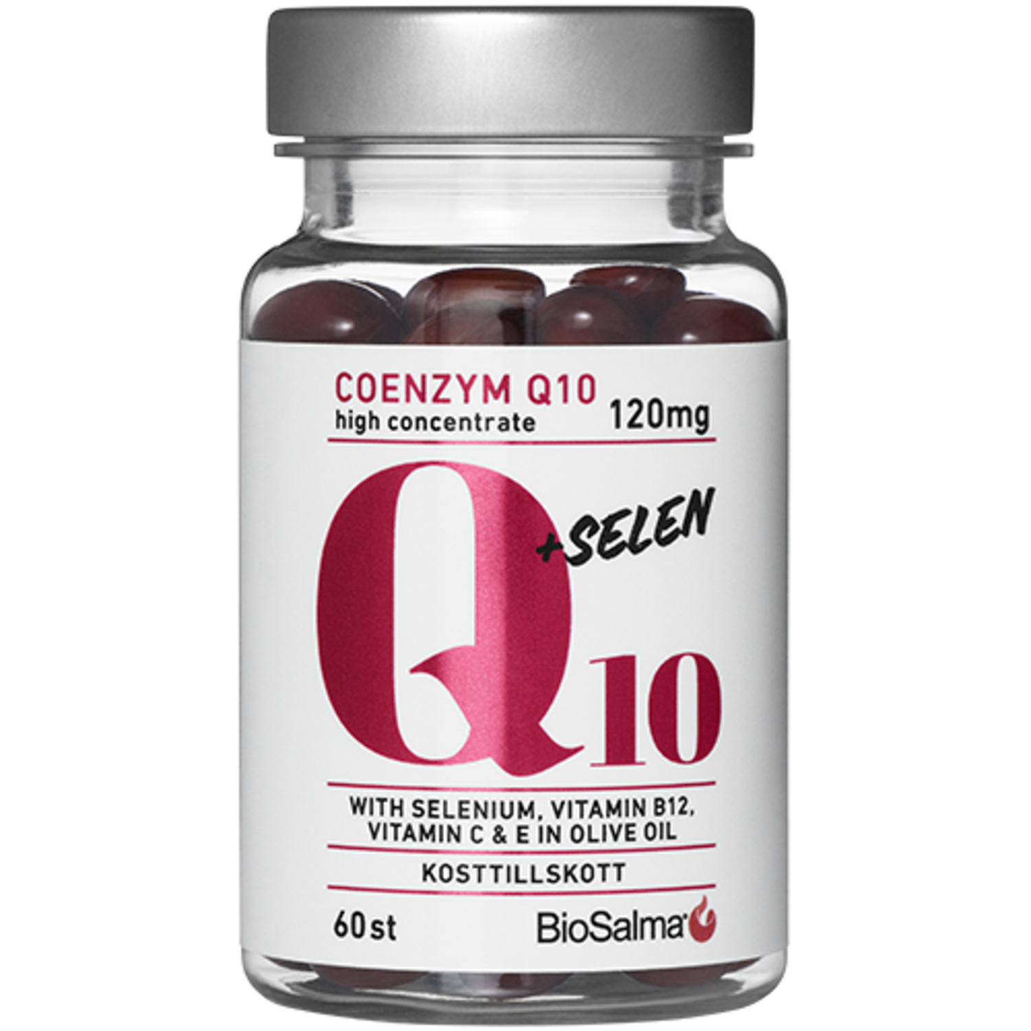 Alternativ bild 1 för BioSalma Q10 Coenzyme 120 mg + Selen 60 kapslar