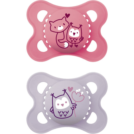 MAM Original 0-6 mån Silikon Pink 2-pack