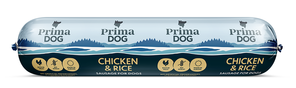 PrimaDog Korv Kyckling & Ris 800 g