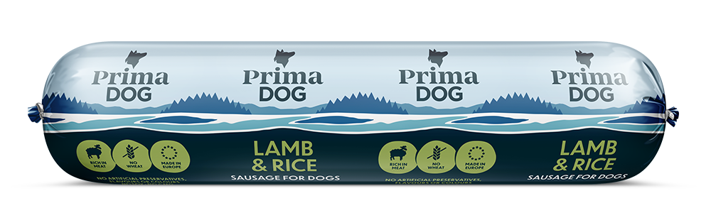 PrimaDog Korv Lamm & Ris 800 g