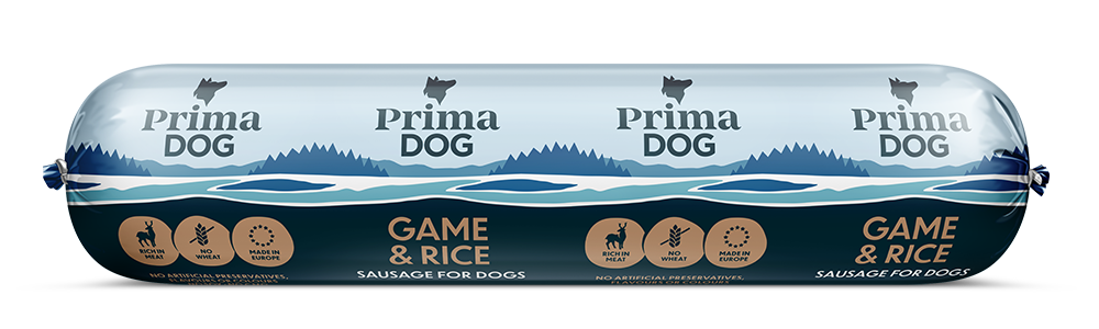 PrimaDog Korv Vilt & Ris 800 g
