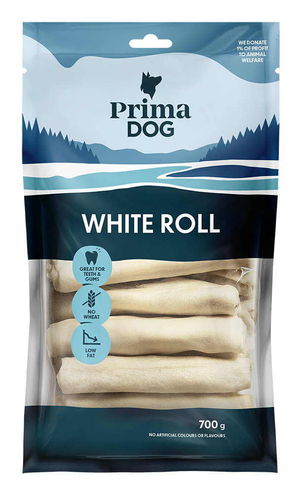 PrimaDog Vit Tuggrulle 13 cm 700 g