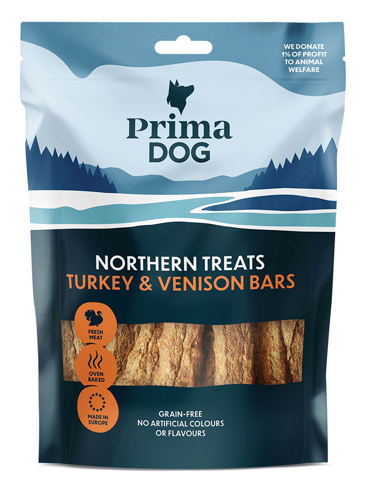 PrimaDog Northern Treats Bars Kalkon & Hjort 150 g