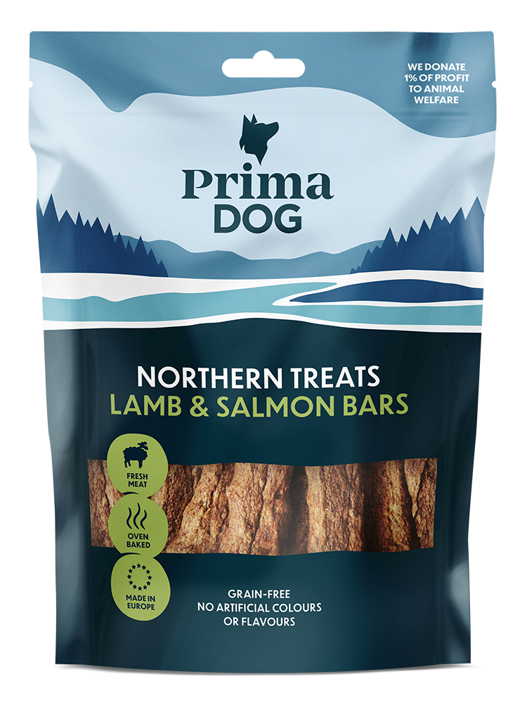 PrimaDog Northern Treats Bars Lamm & Lax 150 g