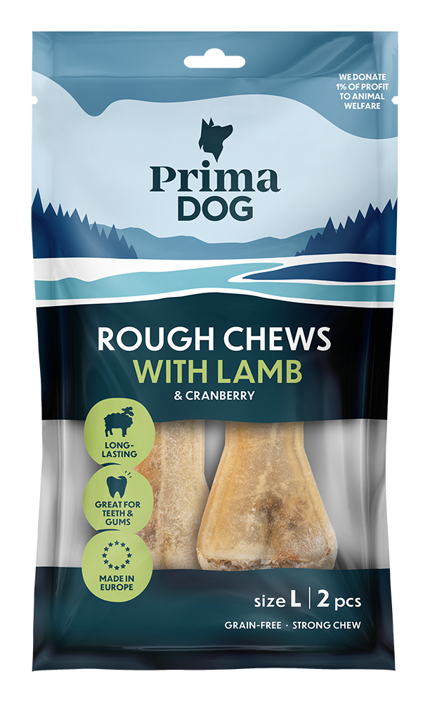PrimaDog Rough Chews Lamm & Tranbär 13,5 cm 140 g