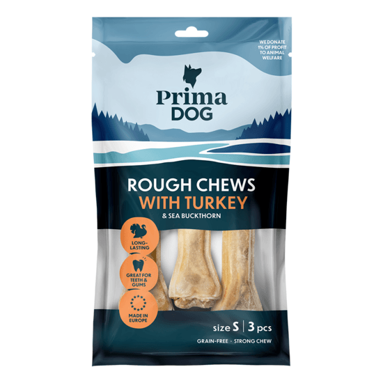 PrimaDog Rough Chews Kalkon & Havtorn 10 cm 105 g
