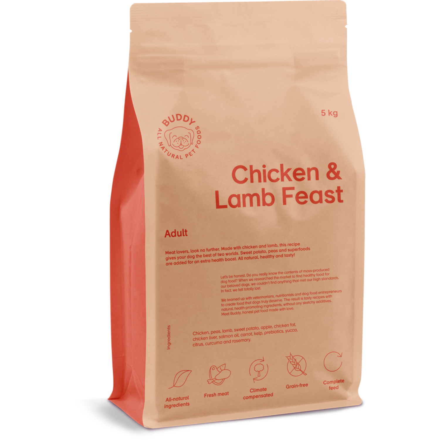 Alternativ bild 1 för Buddy Pet Foods Buddy Chicken & Lamb Feast 5 kg