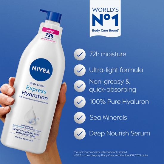 NIVEA Express Hydration Pump Body Lotion 400 ml