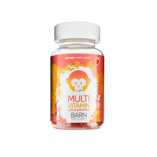 Monkids Multivitamn Jordgubb Barn 60 tuggisar