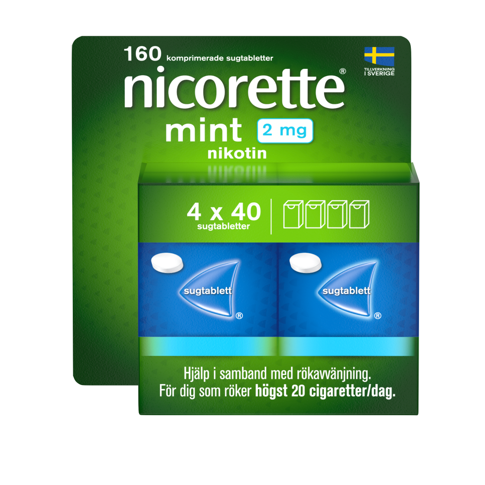 cigaretter med minst nikotin Köp Nicorette Mint Komprimerad Sugtablett 2 mg 160 st