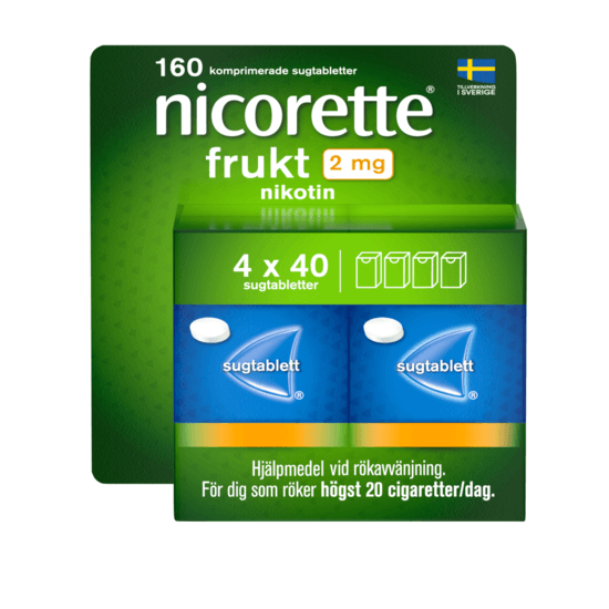 Nicorette Frukt Komprimerad Sugtablett 2 mg 160 st
