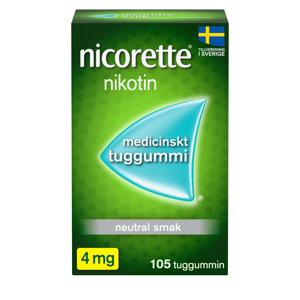 Nicorette, medicinskt tuggummi 4 mg 105 st