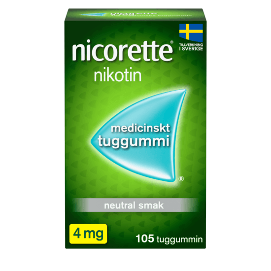 Nicorette, medicinskt tuggummi 4 mg 105 st